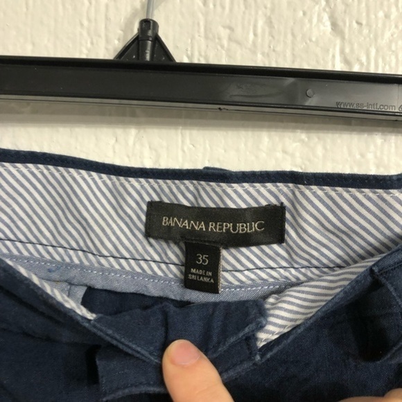 Banana Republic‎ Navy Blue Flat Front Khaki Pants 35 - Picture 2 of 5